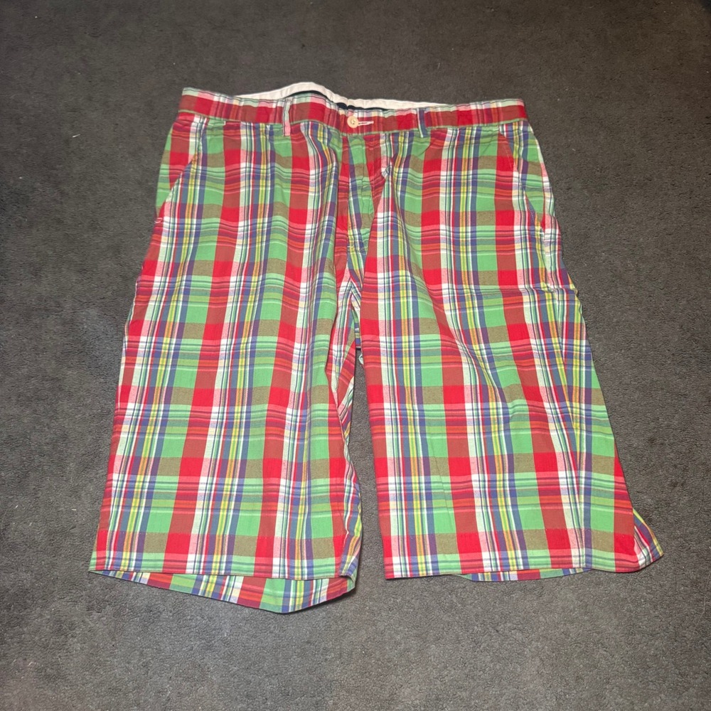 Polo Ralph Lauren Mens Plaid Madras Shorts Red Green Blue Cotton Size 36